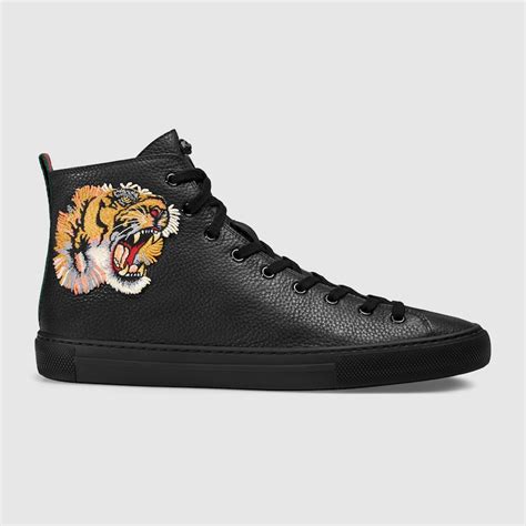 gucci hi top premium sneakers|Gucci tiger sneakers high.